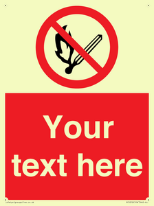 Custom No Open Flames Sign